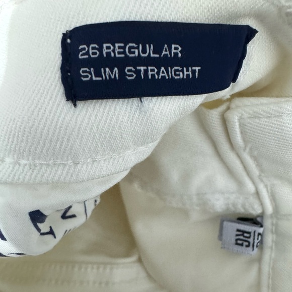 NWT Gap Denim High Rise Slim Straight Stretch Jeans Size 26 2 White Distressed - Picture 4 of 7